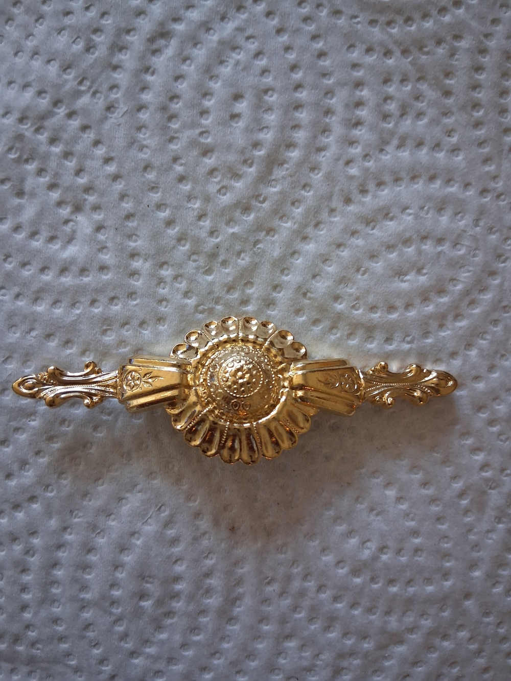 Gold-Tone Decorative Hair Barrette with Sunburst Motif Sale As It Is